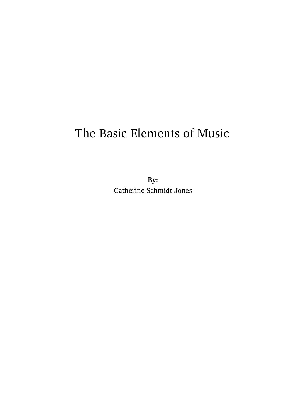 Basic Elements Of Music